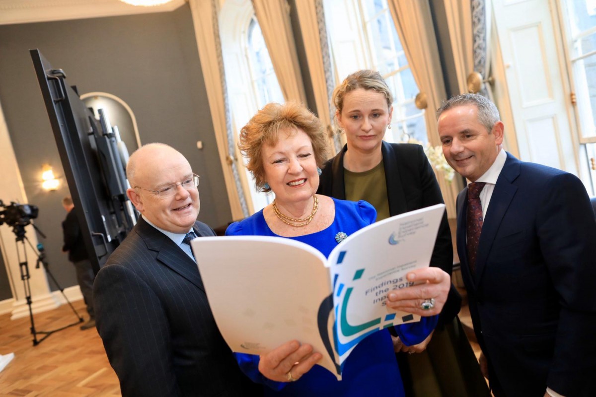 HIQA CEO Phelim Quinn; patient representative Phyllis McNamara; Director of the National Care Experience Programme Rachel Flynn; and HSE CEO Paul Reid.