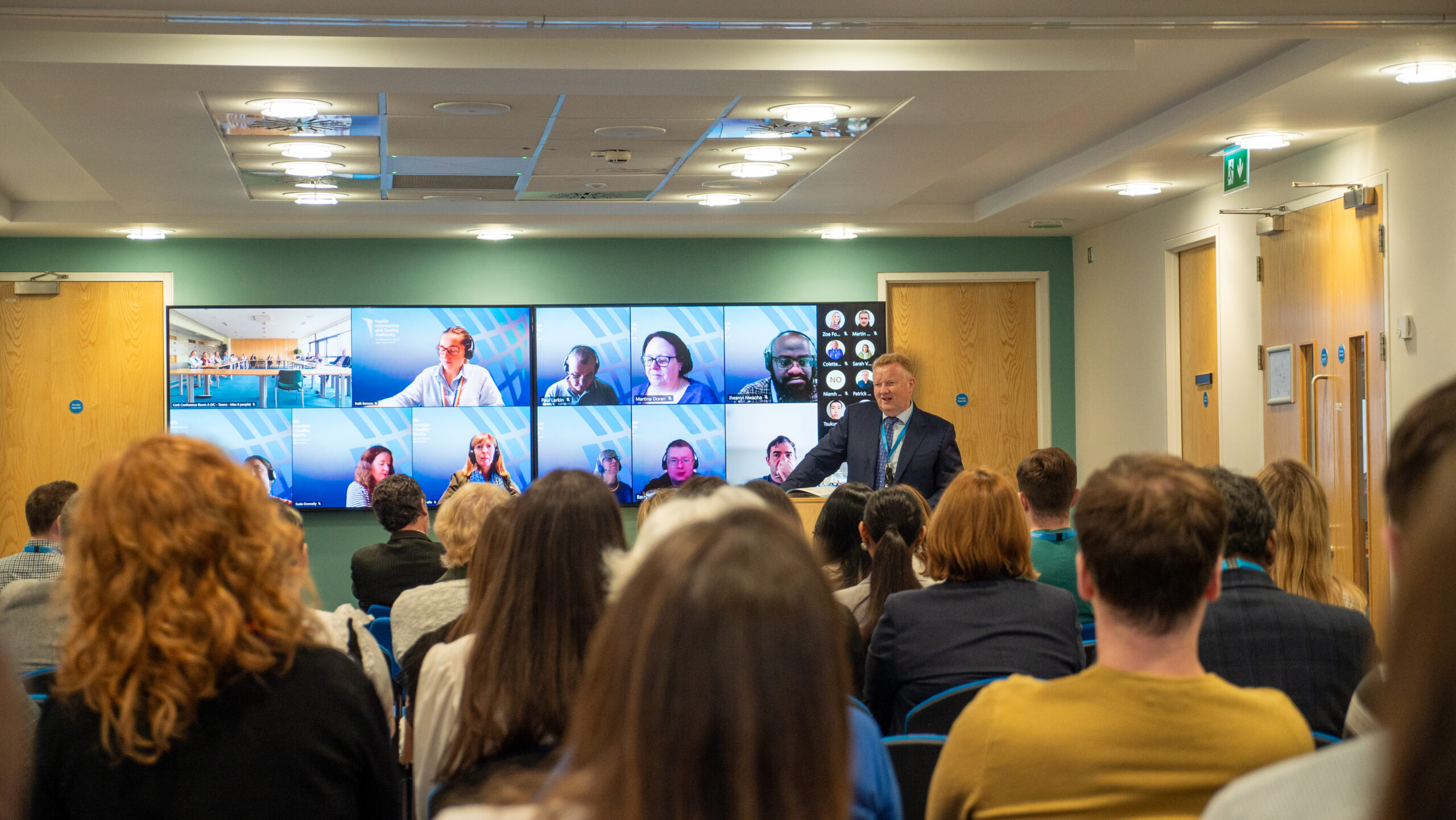 HIQA’s Chairperson, Dr Pat O’Mahony addressing HIQA staff.